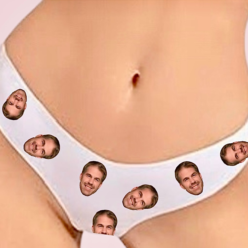 Custom Gag Gift Face Panties - White